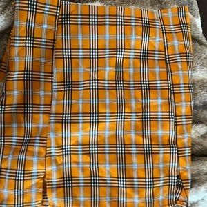 Woman small orange plaid shirt